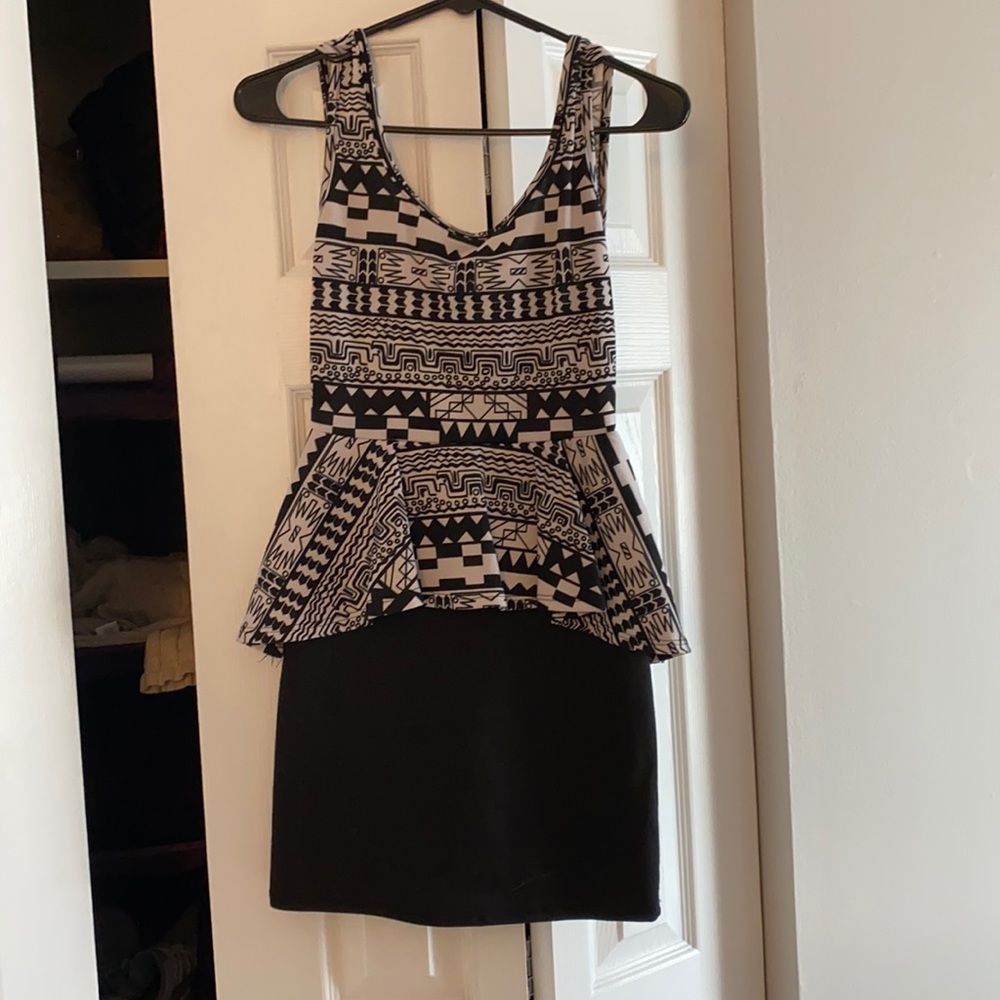 Black and white, tribal print dress